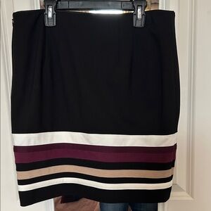 White House Black Market Black Skirt with Stripes